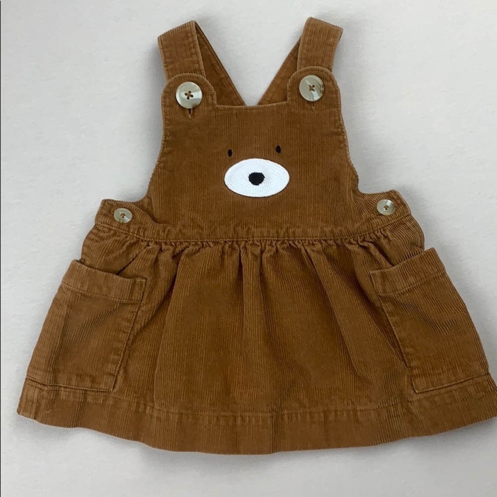 Hanna Andersson Corduroy Bear Pinnie Dress